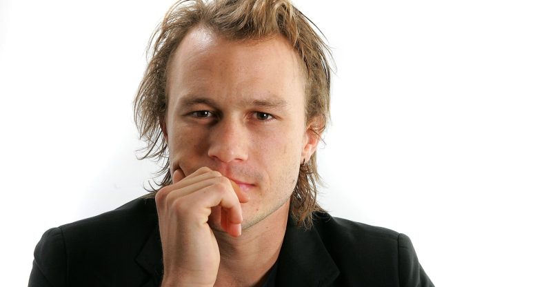 Heath Ledger on plain white background