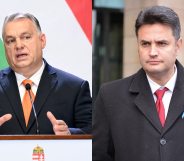 Hungary's prime minister Viktor Orbán and opposition leader Péter Márki-Zay