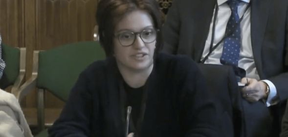 Jack Monroe speaking to the House of Commons' work and pensions select committee