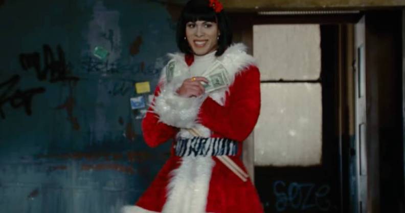 Angel Dumott Schunard sings "Today 4 U, Tomorrow 4 Me" during the Rent film