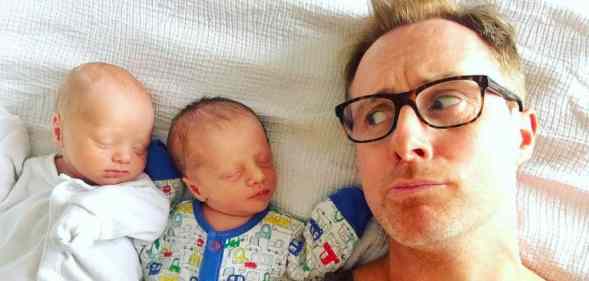 Steps star Ian 'H' Watkins with his twin sons in 2016
