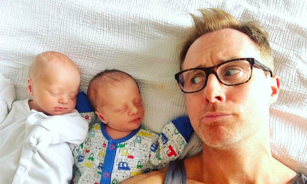 Steps star Ian 'H' Watkins with his twin sons in 2016
