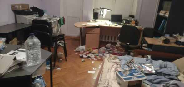 The offices of LGBT Human Rights Nash Mir Center in Kyiv were ransacked by a group of armed men.