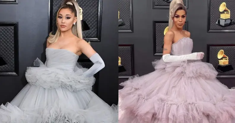 Ariana Grande and Trinity K. Bonet at the Grammys 2022