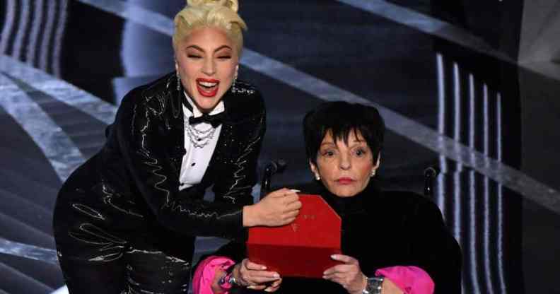 Lady Gaga appears alongside Liza Minnelli at the Oscars