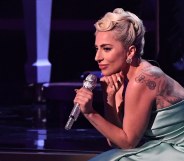 Lady Gaga performs onstage at the Grammy Awards