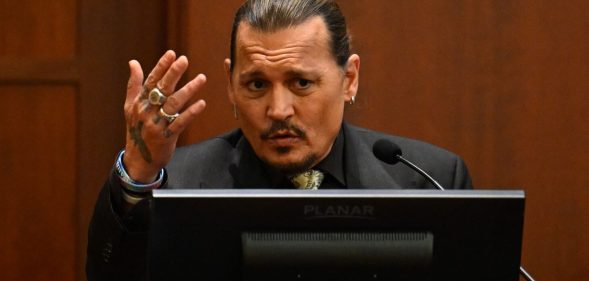 Johnny Depp denies striking Amber Heard during defamation trial in Virginia