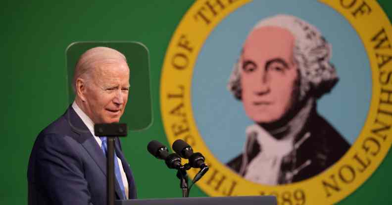 Joe Biden speaks at a Washington event
