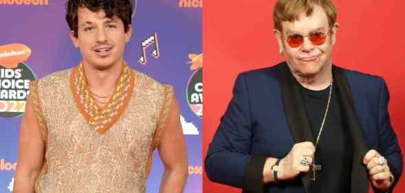 Side by side images of Charlie Puth and Elton John