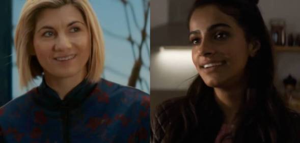 Side by side images of the 13th Doctor (Jodie Whittaker) and Yaz (Mandip Gill) from the TV show Doctor Who