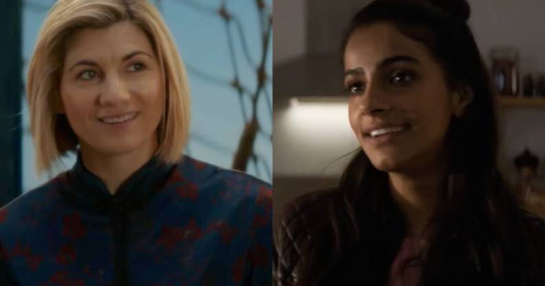 Side by side images of the 13th Doctor (Jodie Whittaker) and Yaz (Mandip Gill) from the TV show Doctor Who