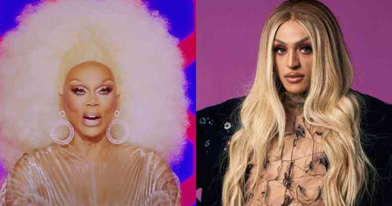 Side by side images of iconic drag queens RuPaul and Pabllo Vittar