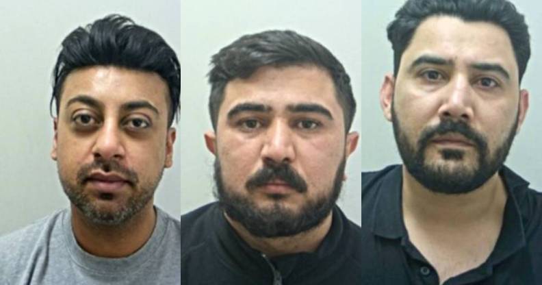 Photos of Kamar Ilyas, Khalil Chaudhry and Aman Khan provided by the Lancashire Constabulary after the men were arrested over a blackmail plot involving Grindr