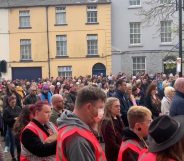 Crowds gathered in Sligo, Ireland, to pay tribute to Aidan Moffitt and Michael Snee, two men who were killed in the town.