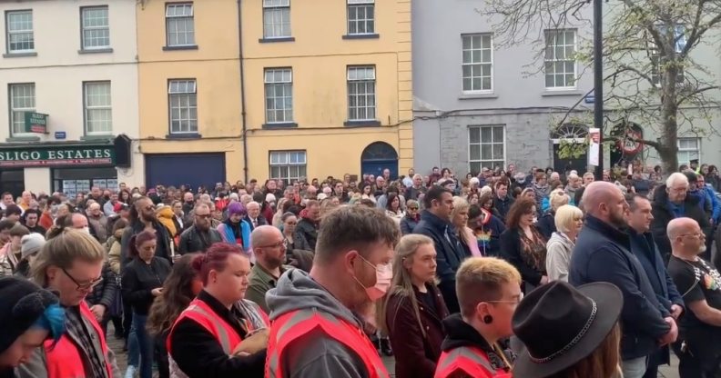 Crowds gathered in Sligo, Ireland, to pay tribute to Aidan Moffitt and Michael Snee, two men who were killed in the town.