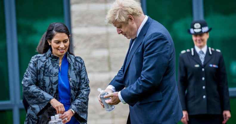 Prime minister Boris Johnson and home secretary Priti Patel.