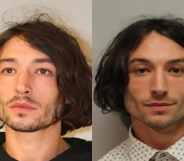 The police booking photos of Ezra Miller from their second (L) and first arrest in Hawaii