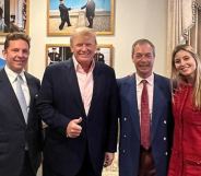 Holly Valance poses with Donald Trump, Nigel Farage and Nick Candy