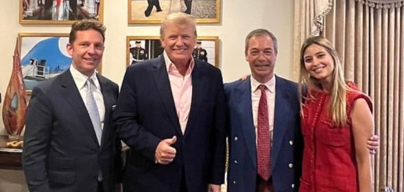 Holly Valance poses with Donald Trump, Nigel Farage and Nick Candy
