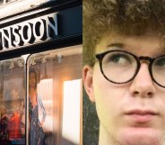 Side-by-side of a Monsoon storefront and Charlie Moore