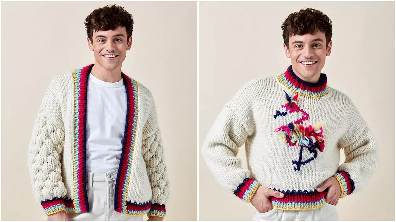 Tom Daley's stunning knitting kit collections are available from John Lewis
