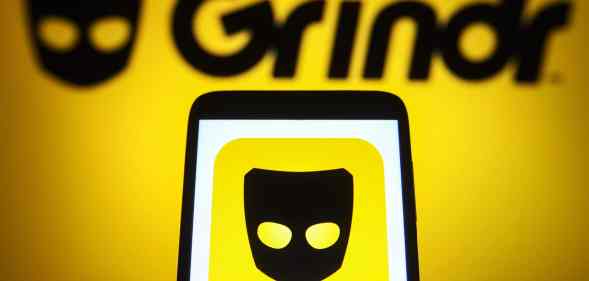 Grindr depicted on a phone