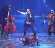 Kalush Orchestra representing Ukraine perform during the Grand Final.