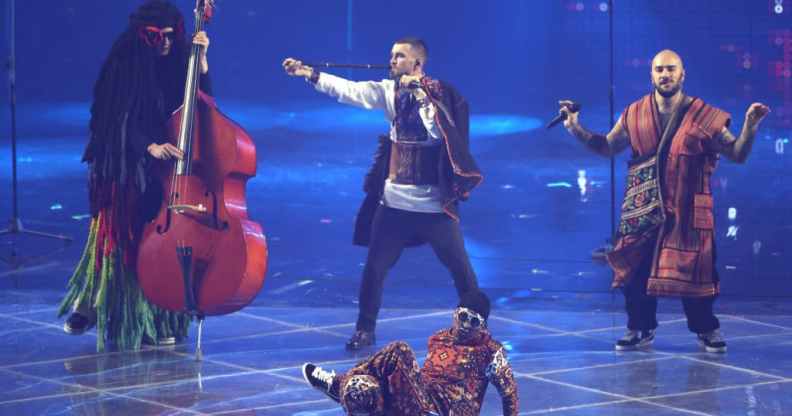 Kalush Orchestra representing Ukraine perform during the Grand Final.