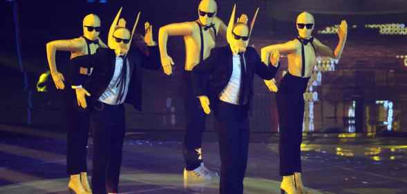 Subwoolfer band, representing Norway, perform during the Grand Final show of the 66th Eurovision Song Contest. (