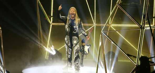 Sam Ryder performs on stage during Eurovision