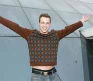 Will Young arrives on his "Election Bus" for the final week of filming of the reality TV program "Pop Idol" on February 4, 2002 in London.