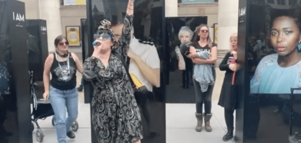 Ally interrupts so-called gender-critical protest in the best way possible