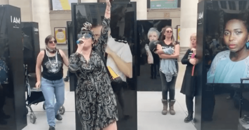 Ally interrupts so-called gender-critical protest in the best way possible