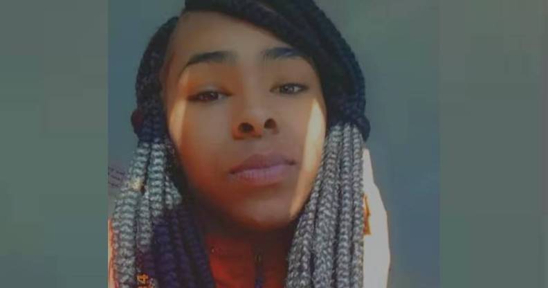 Ariyanna Mitchell is pictured looking at the camera in a selfie of the trans teen