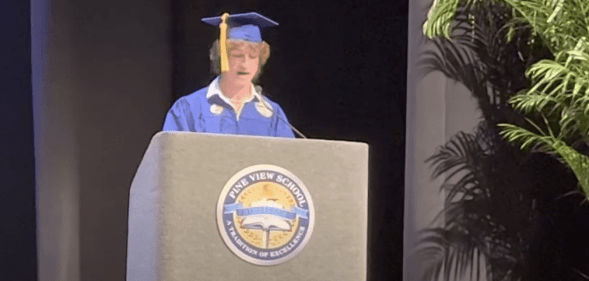 Gay Florida student Zander Moricz gives his graduation speech