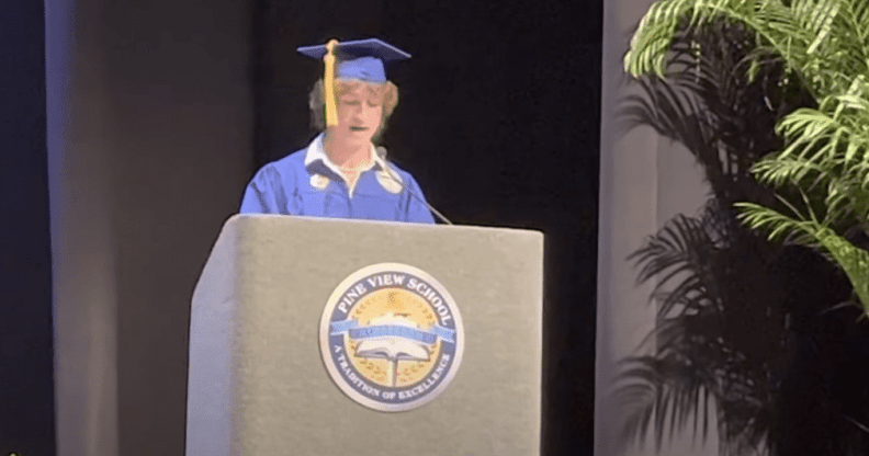Gay Florida student Zander Moricz gives his graduation speech