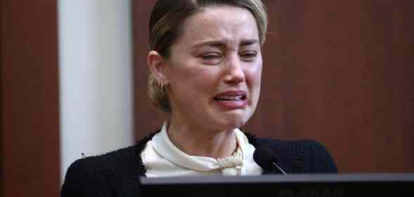 Amber Heard, crying while testifying