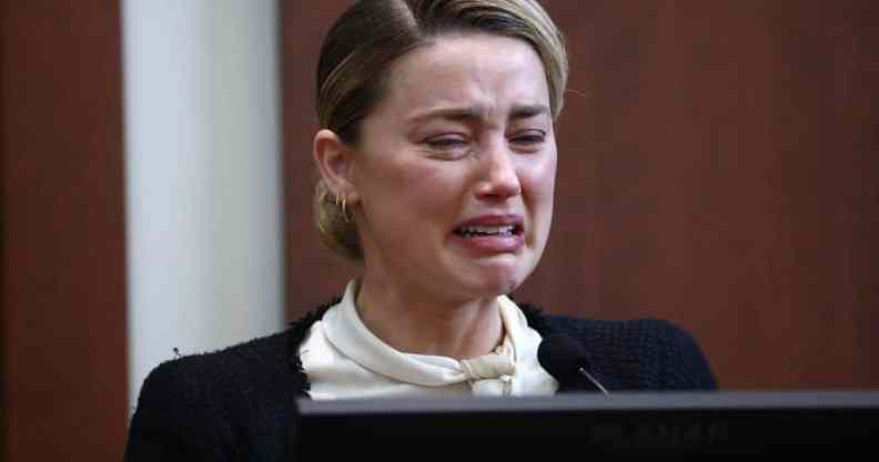 Amber Heard, crying while testifying