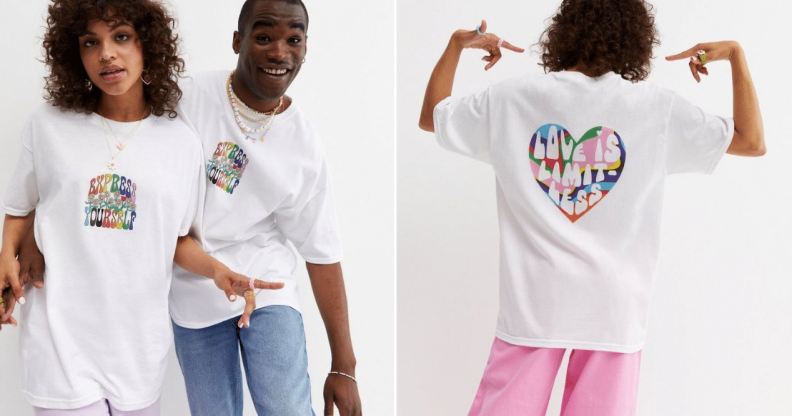 New Look has released a line of t-shirts to celebrate Pride Month.