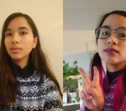 Twi selfies side-by-side of Pippa Stark