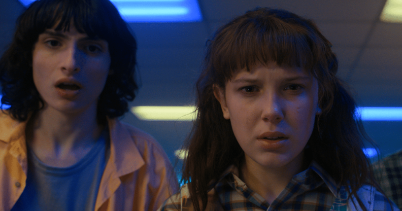 Mike and Eleven in Stranger Things