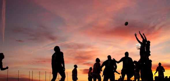 stock photo of a rugby team