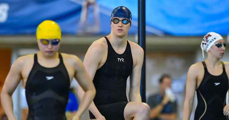 Lia Thomas at a swimming event