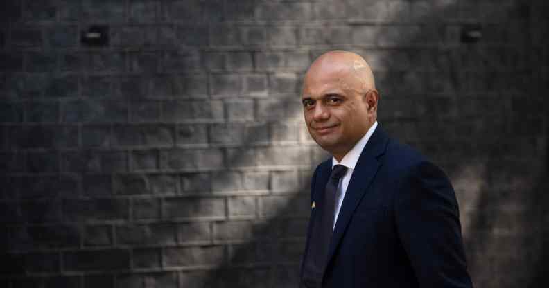 Sajid Javid walks towards Downing Street