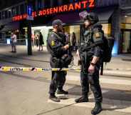 Police secure the area after a shooting outside Oslo's largest queer nightclub