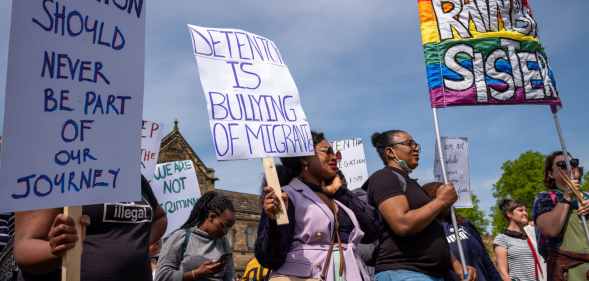 Protestors gather in Durham to demonstrate against the Derwentside Immigration and Removal Centre