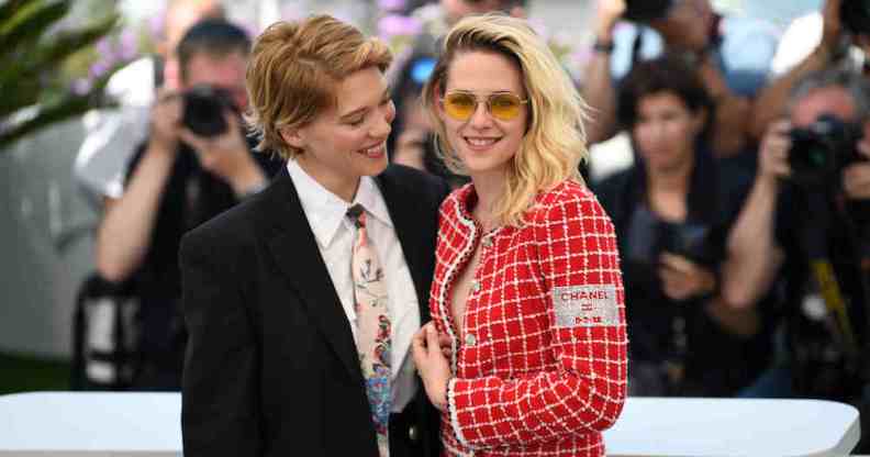 Kristen Stewart and he Crimes of the Future co-star Lea Seydoux at the Cannes film festival