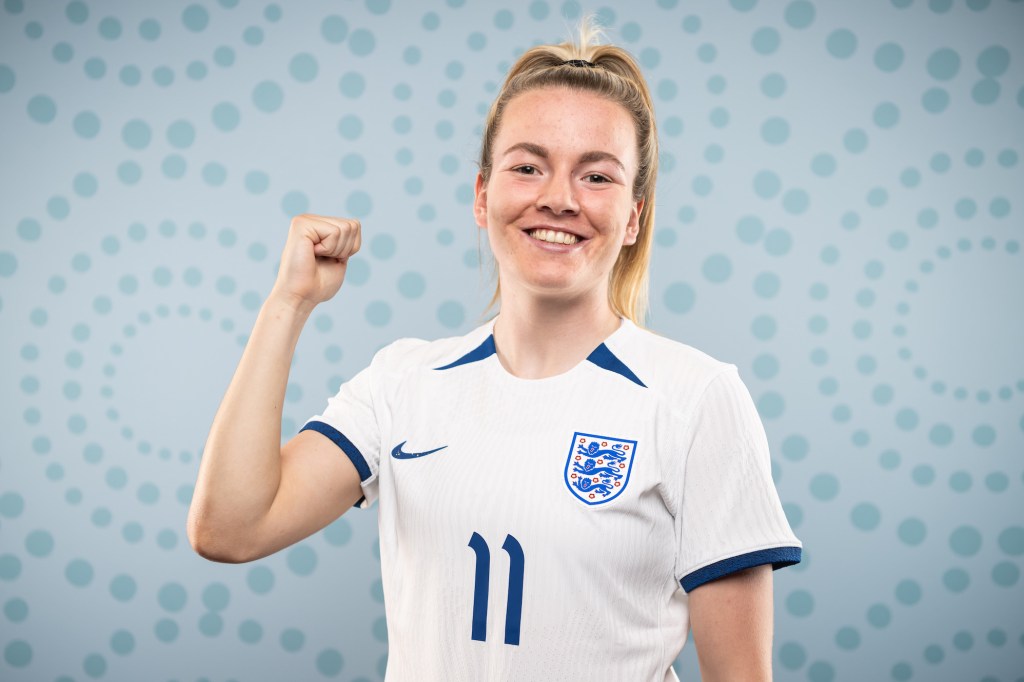 England Lioness Lauren Hemp poses during the official FIFA Women's World Cup Australia and New Zealand 2023 portrait session on July 18, 2023 in Brisbane, Australia. (Photo by Justin Setterfield - FIFA/FIFA via Getty Images)