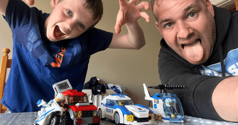 Chris with one of his sons.