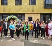 Staff standing outside the centre